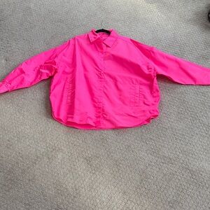 The Frankie Shop Perla Neon Pink Oversized Shirt | XS/S | Statement Top